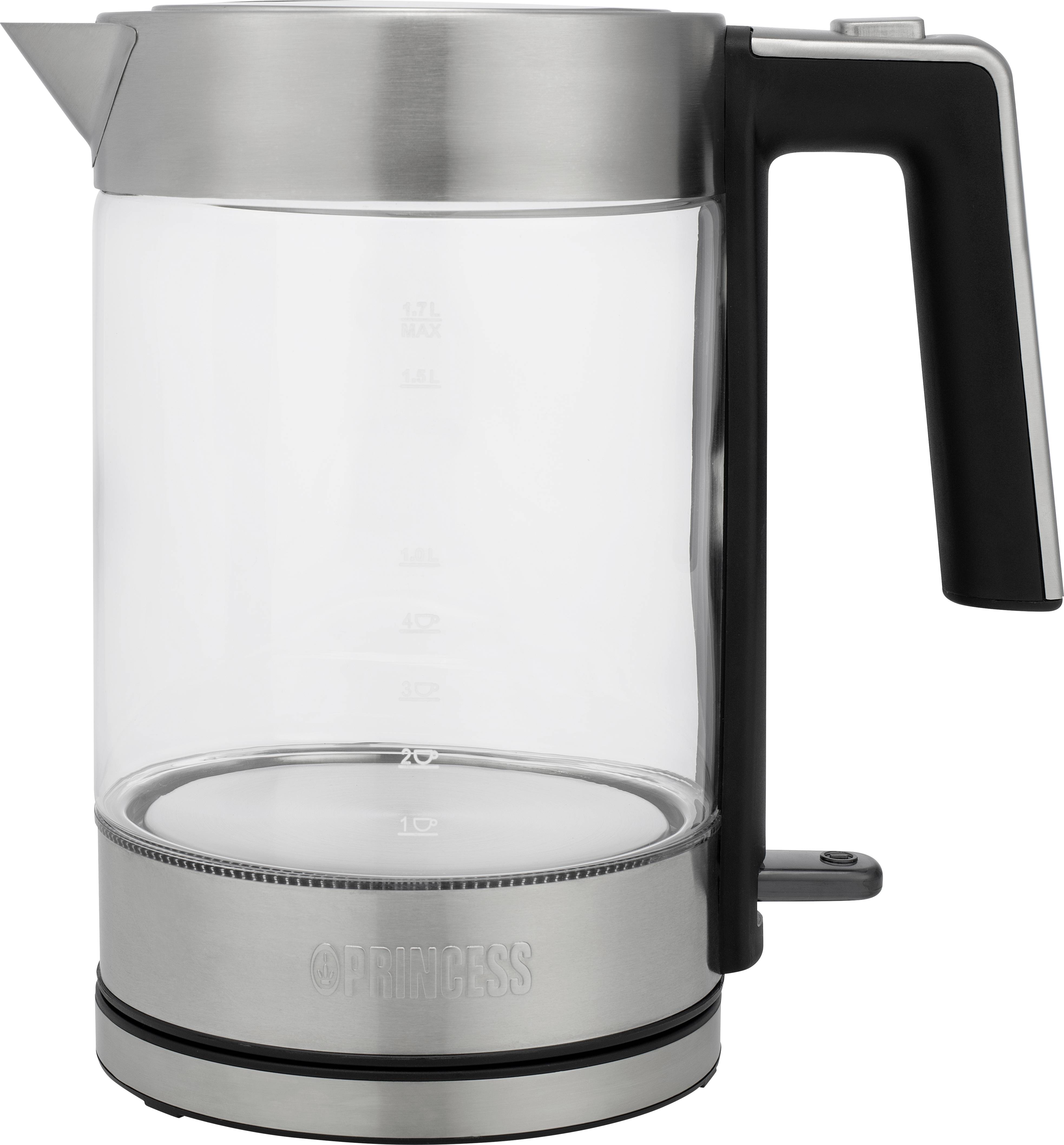 Princess 01.236041.01.001 Wasserkocher Edelstahl, Schwarz Fassungsvermögen: 1.7 l