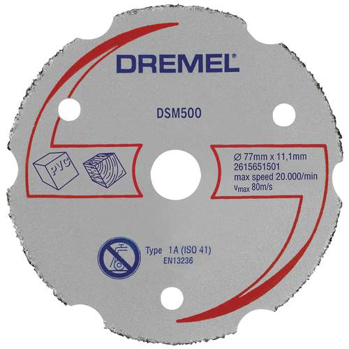 Dremel DSM500 2615S500JB Trennscheibe gerade 77 mm 1 St. Hartholz, Weichholz, Sperrholz, Laminat, Kunststoff, Gipskarton...