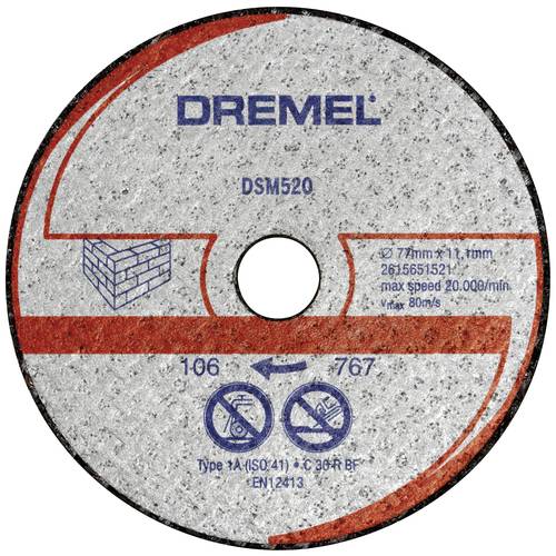 Dremel DSM520 2615S520JB Trennscheibe gerade 77 mm 2 St. Ziegel, Gipskarton