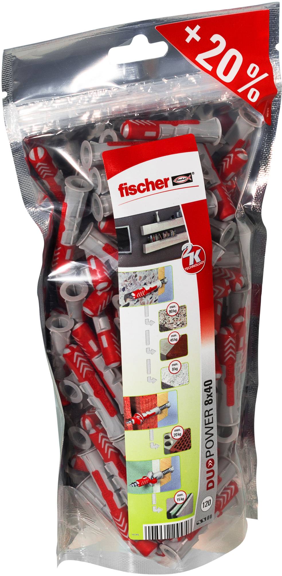 Fischer 535980 DUOPOWER 8 Big Pack Dübel 40 mm 8 mm 120 St.-5