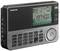 Tragbares Kurzwellenradio mit digitalen Anzeigeelementen und Bedienelementen zur Frequenzwahl; Uhrzeit ist 3:12.