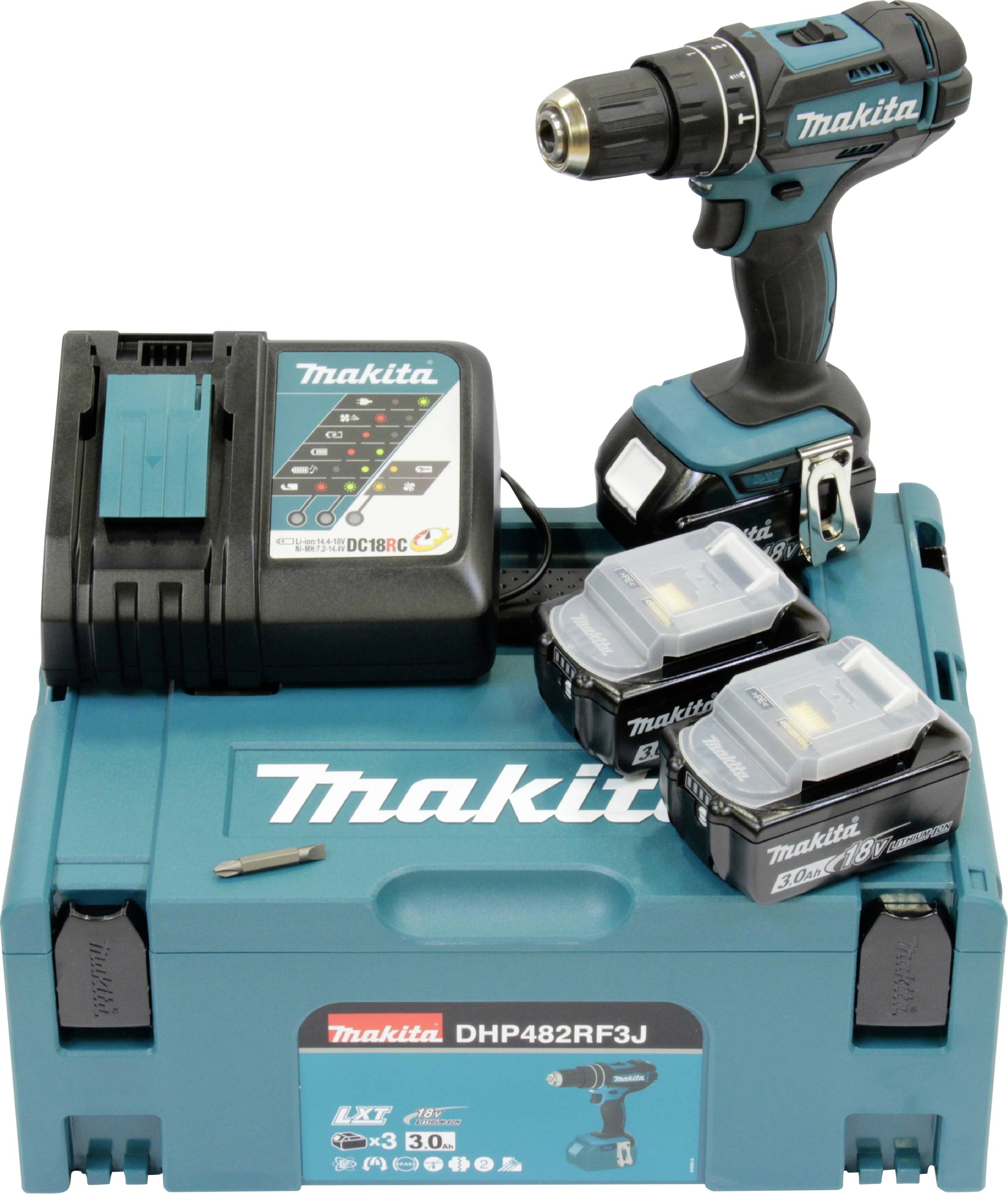 Makita -aku příklepová vrtačka 3 akumulátory, vč. příslušenství