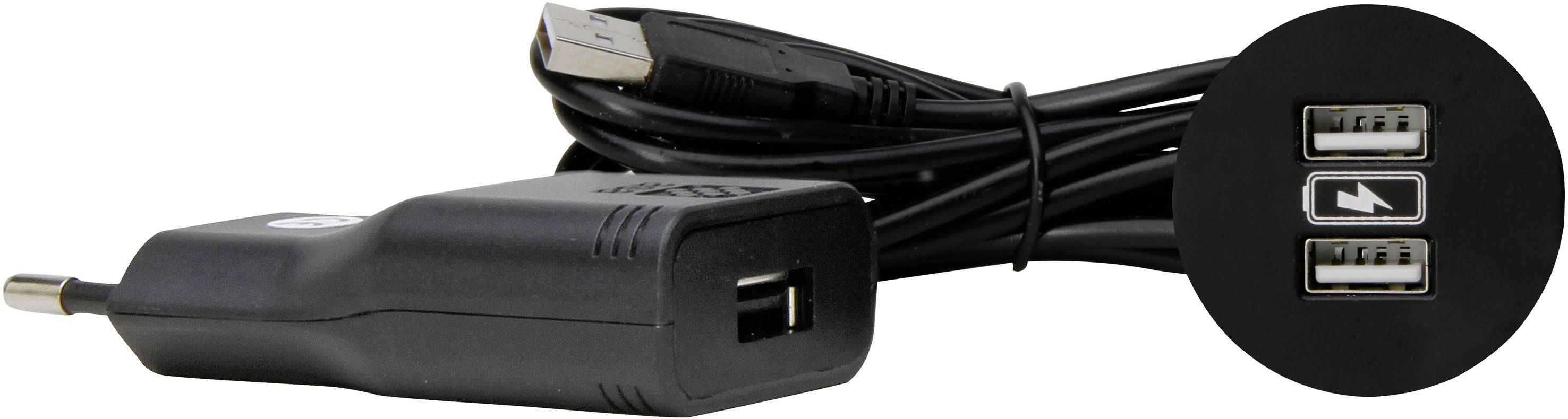 InterBär 9016-104.81 1fach Einbau-Steckdose mit USB IP20 Schwarz