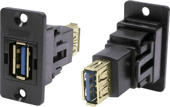 Adapter, Buchse, Einbau  USB-Buchse Typ A - USB-Buchse Typ A CP30605N Cliff Inhalt: 1 St.