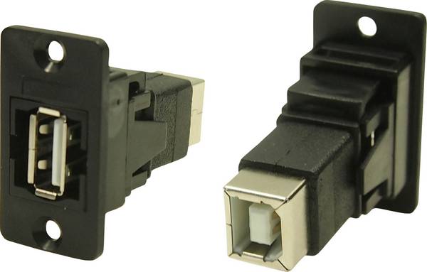 Adapter, Buchse, Einbau USB-Buchse Typ A - USB-Buchse Typ B CP30609N Cliff Inhalt: 1 St.