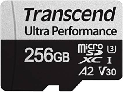 TRANSCEND 256GB microSD w/ adapter UHS-I U3 A2