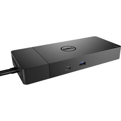 Eine schwarze Dell-Dockingstation mit USB-C- und USB-A-Anschlüssen.