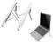 Tragbarer Laptop-Ständer mit klappbarem Design, aus Aluminium. Ermöglicht variable Höhe und Neigung für ergonomisches Arbeiten.