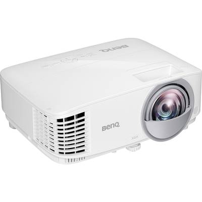 Ein weißer Projektor von BenQ mit moderner Linse. Geeignet für Präsentationen und Heimkino.