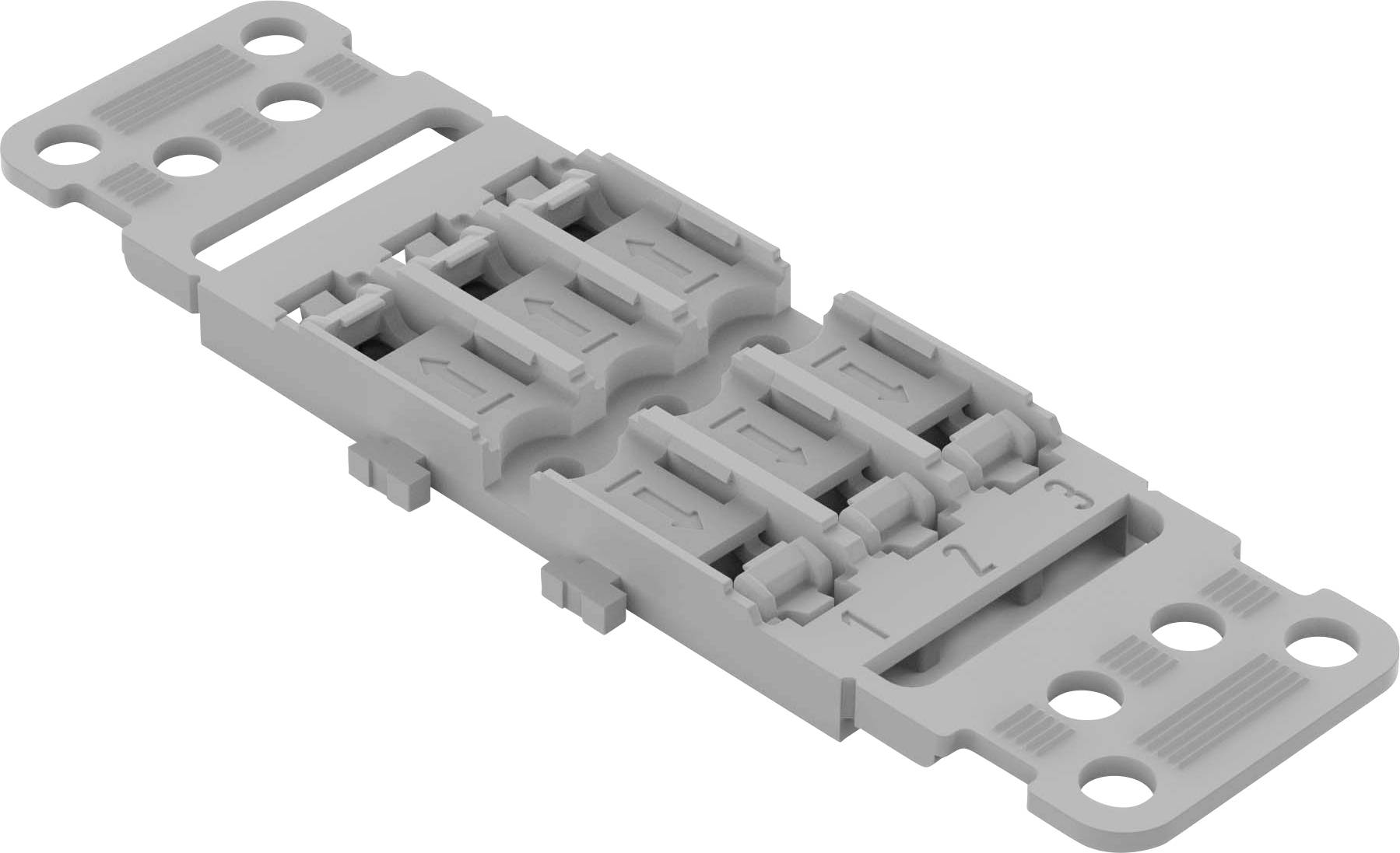 Graue Steckverbindung mit sechs Buchsen, nummeriert von 1 bis 3 auf jeder Seite. Verwendet in elektrischen oder elektronischen Anwendungen.