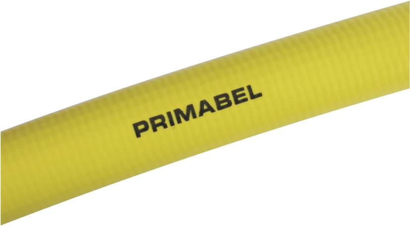Gelber Schlauch mit der Aufschrift 'PRIMABEL'.