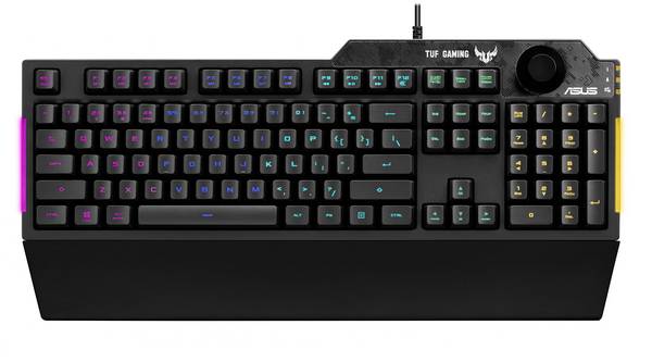 Asus TUF GAMING K1 Kabelgebunden Gaming-Tastatur Deutsch, QWERTZ Schwarz Beleuchtet, Spritzwassergeschützt