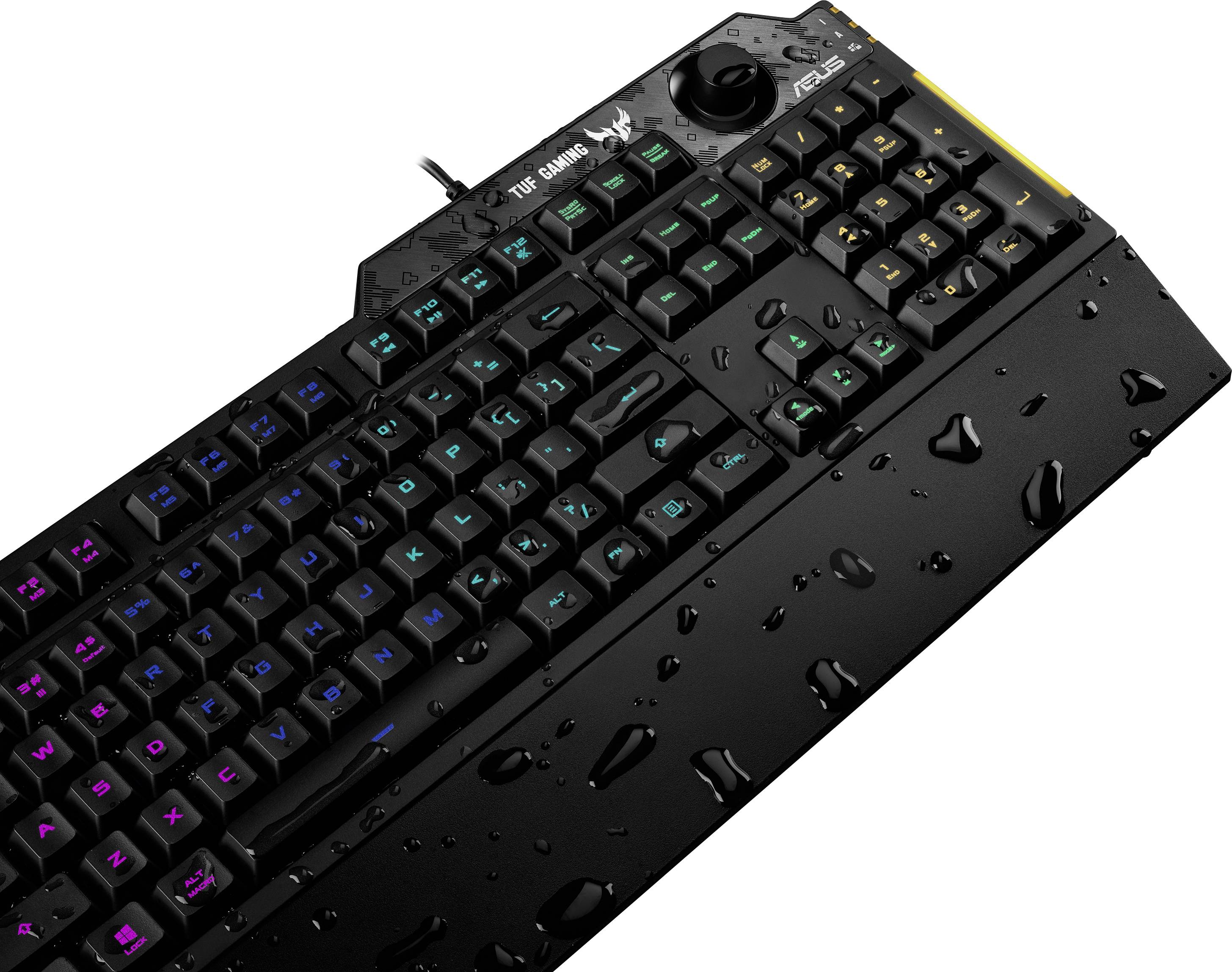 Asus TUF GAMING K1 Kabelgebunden Gaming-Tastatur Deutsch, QWERTZ Schwarz Beleuchtet, Spritzwassergeschützt-1
