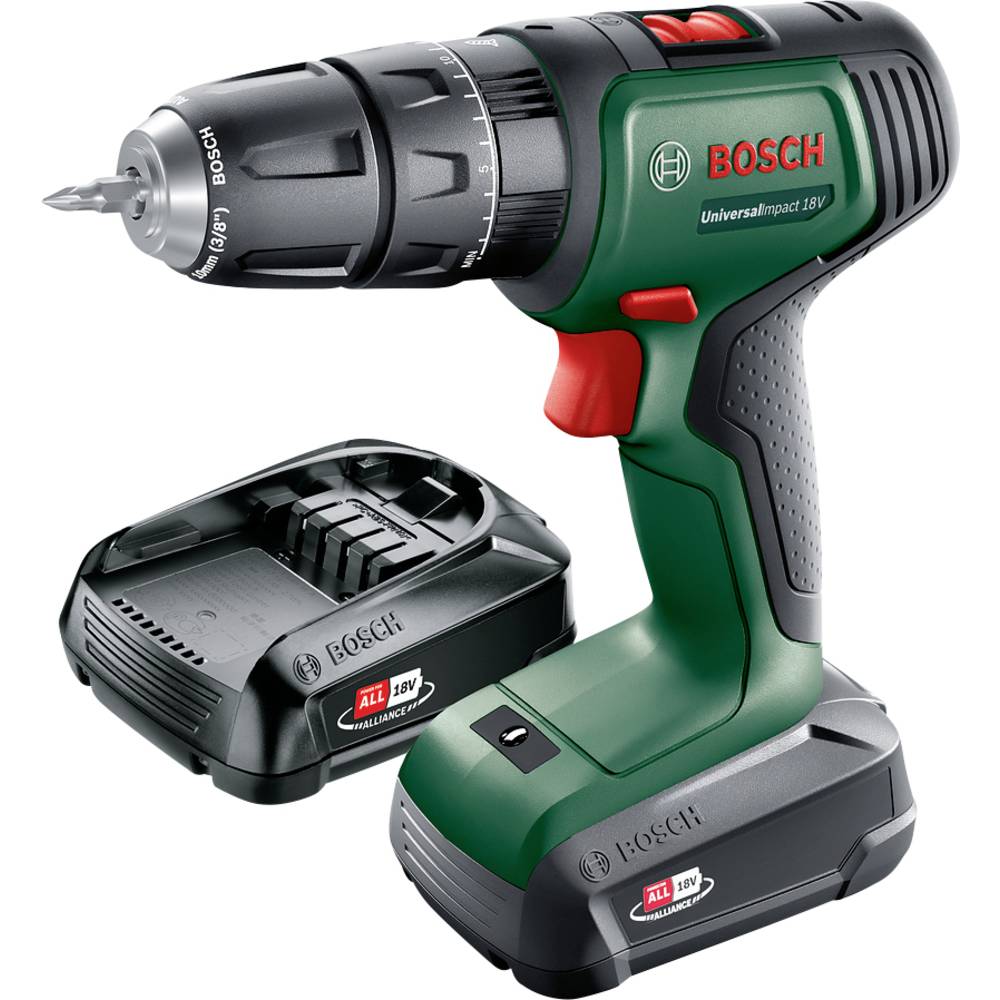 Bosch Home and Garden UniversalImpact 18V Accu-klopboor-schroefmachine Incl. 2 accus, Incl. lader, I