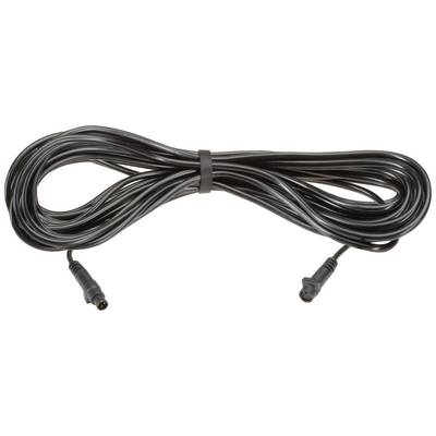Ein langes, schwarzes Kabel mit einem Stecker an jedem Ende, aufgerollt und mit einem Kabelbinder fixiert.