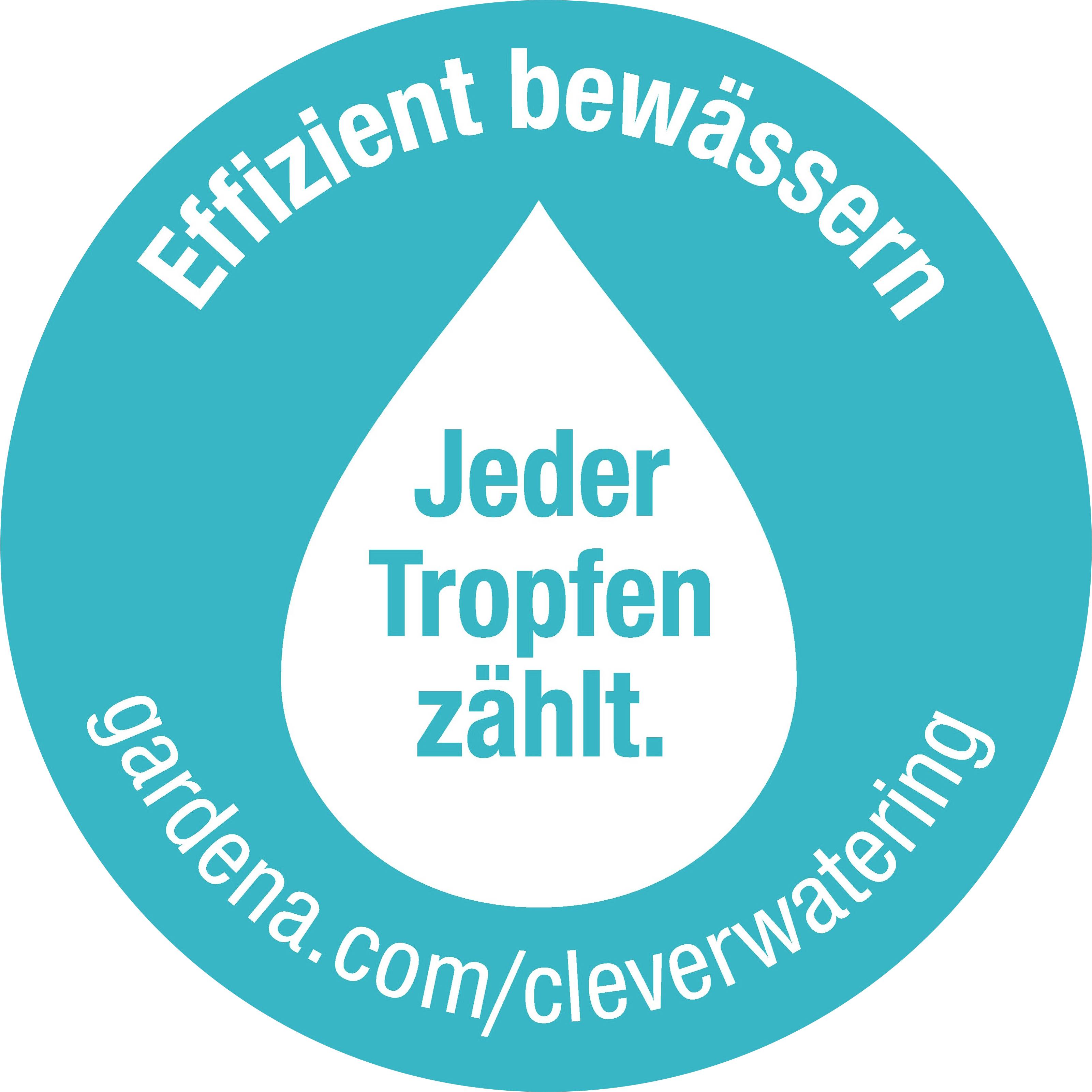 Effizient bewässern: Jeder Tropfen zählt. gardena.com/cleverwatering.