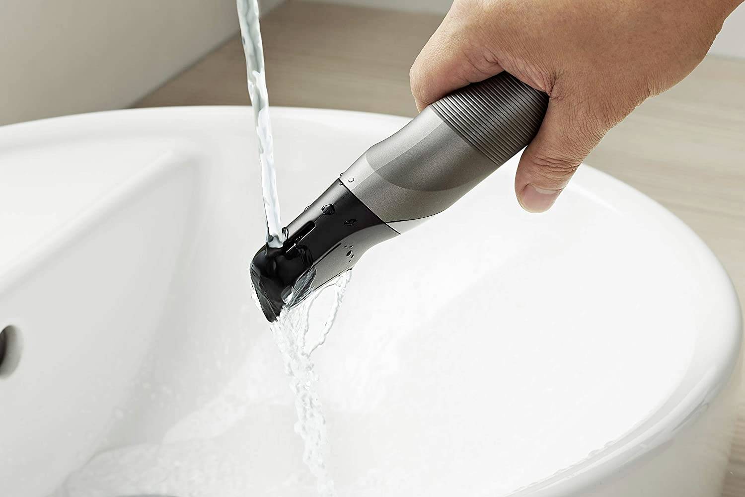 Panasonic neu Bartschneider, Haarschneider, Körperhaartrimmer abwaschbar Silber, Schwarz-1