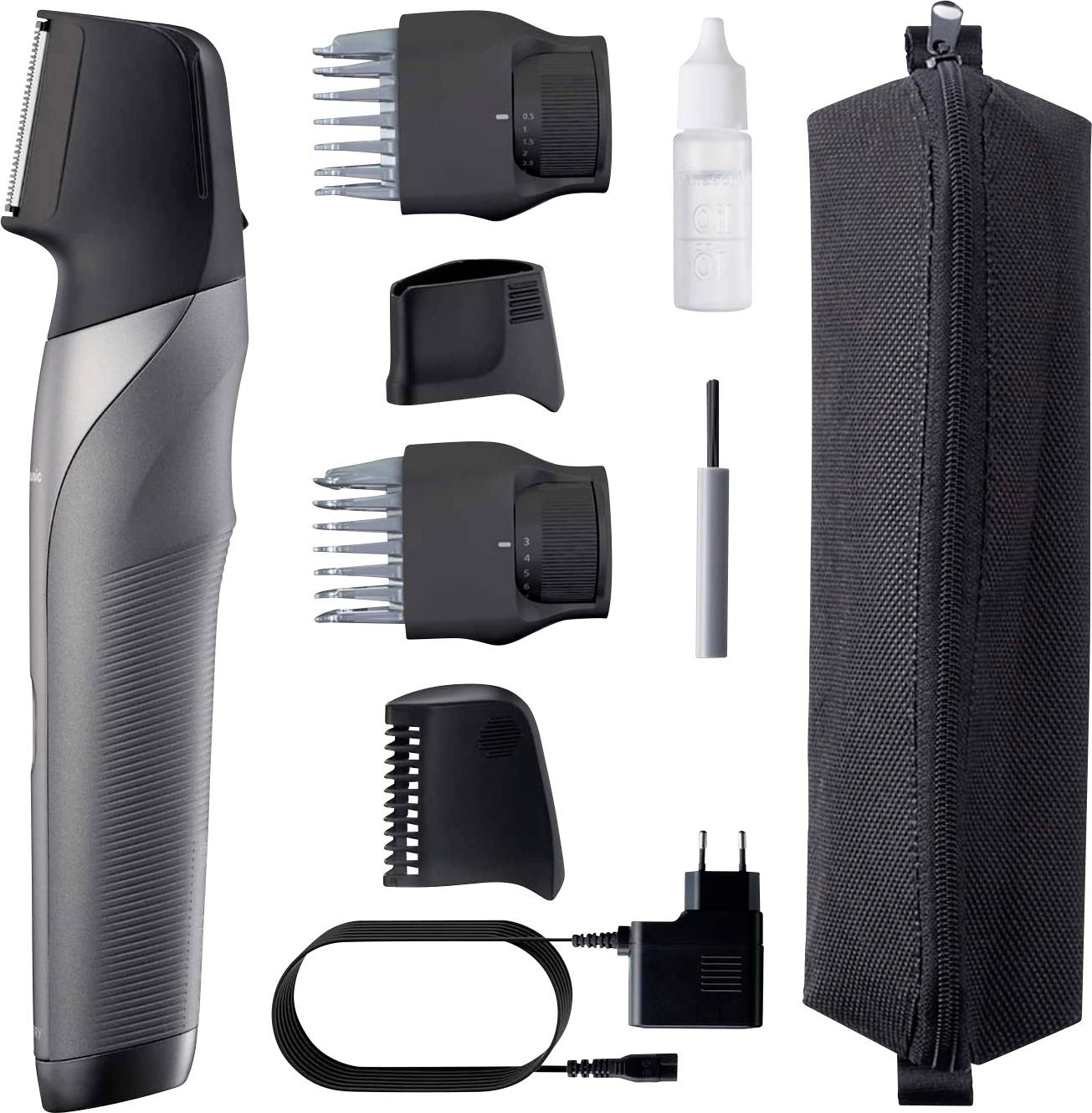 Panasonic neu Bartschneider, Haarschneider, Körperhaartrimmer abwaschbar Silber, Schwarz-4