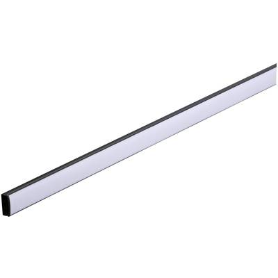 Ein länglicher, schlanker LED-Lichtstreifen in einem schwarzen Gehäuse, hauptsächlich für lineare Beleuchtungszwecke gedacht.