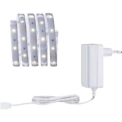 Ein Satz LED-Lichtstreifen mit weißem Stromadapter und Kabel.