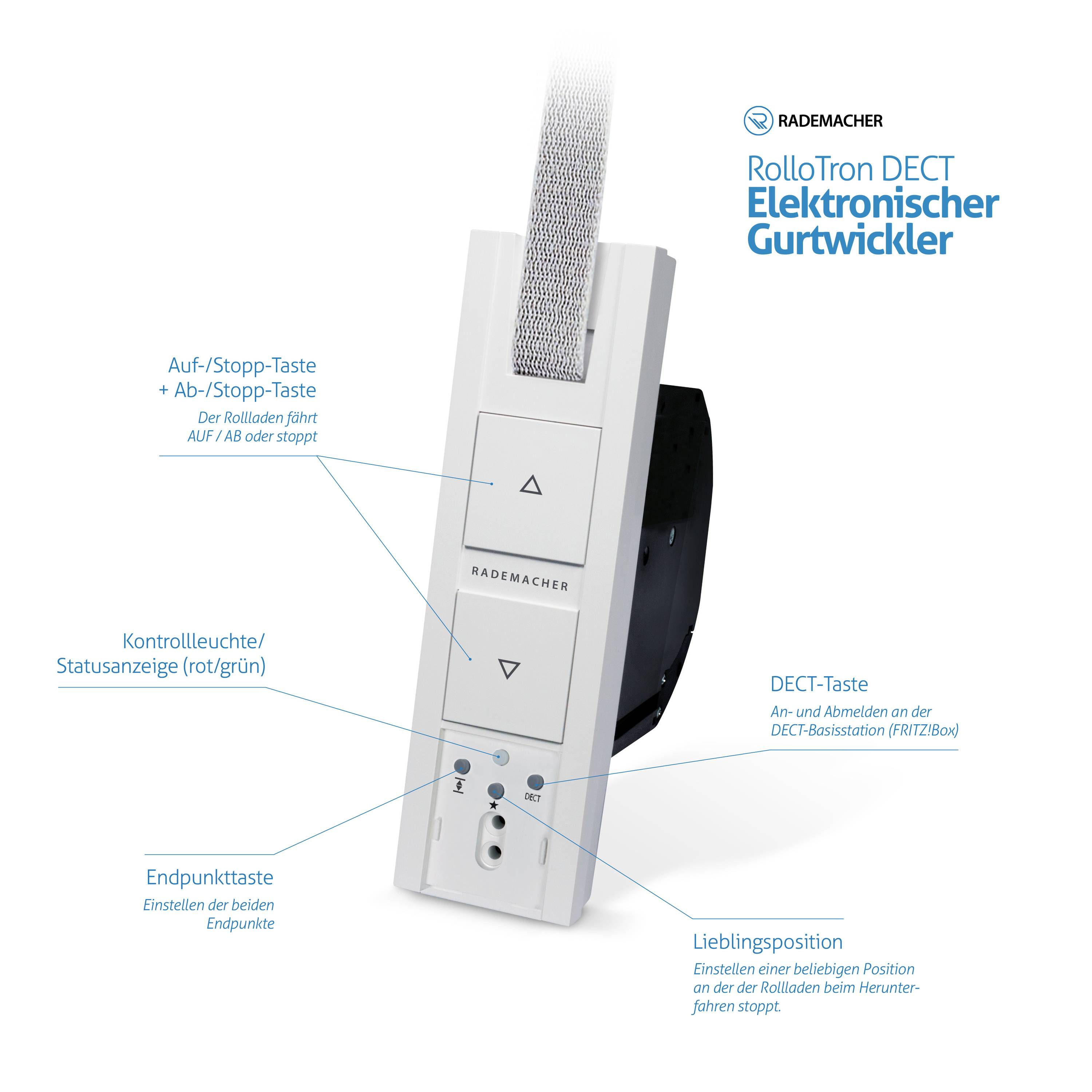 Rademacher 18234513 RolloTron DECT Elektrischer Gurtwickler 23 mm Zugkraft (max.) 45 kg Einbau-17