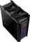 Ein Gaming-PC-Gehäuse mit RGB-Beleuchtung, transparentem Seitenteil und mehreren Lüfteröffnungen. Gaming-Marke sieht man oben.