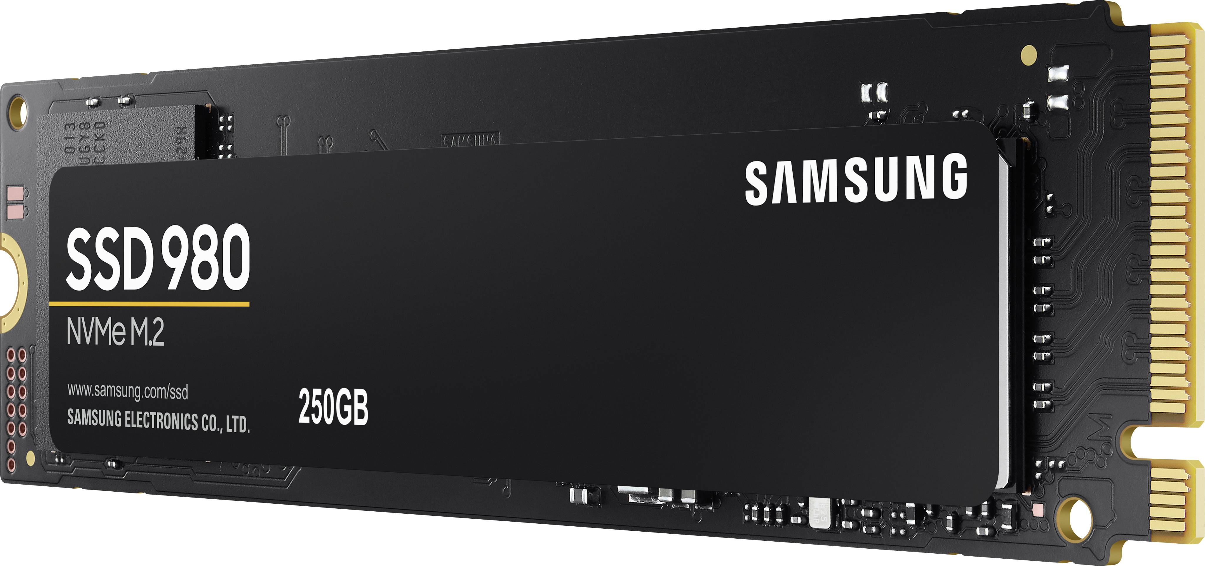 Eine NVMe M.2 SSD von Samsung, Modell SSD 980, mit 250 GB Speicherkapazität.
