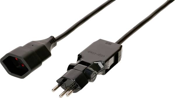 Max Hauri 139982 Strom Verlängerungskabel   Schwarz 3.00 m H05VV-F 3G 1 mm² Flache Ausführung