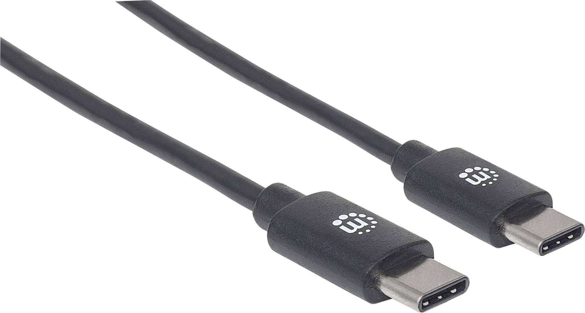 MANHATTAN USB 2.0 Typ C-Kabel C-Stecker/C-Stecker 0,5m schw