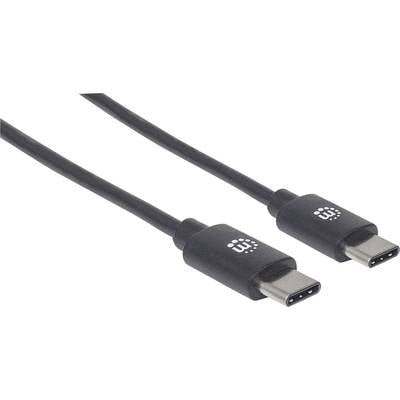 Manhattan USB-Kabel USB 2.0 USB-C® Stecker 3.00 m Schwarz  354882