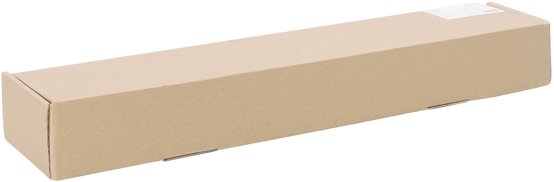 Langer, rechteckiger, brauner Karton ohne sichtbare Aufschrift oder Bild.