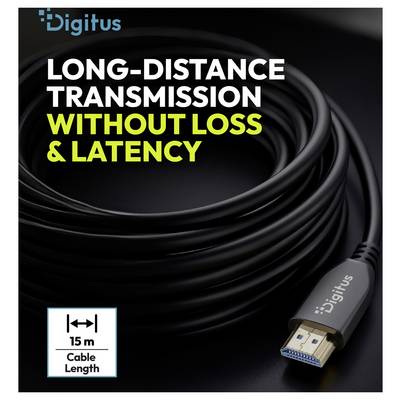 Digitus HDMI Anschlusskabel HDMI-A Stecker, HDMI-A Stecker 15.00 m Schwarz AK-330126-150-S 8K UHD, doppelt geschirmt HDM-4
