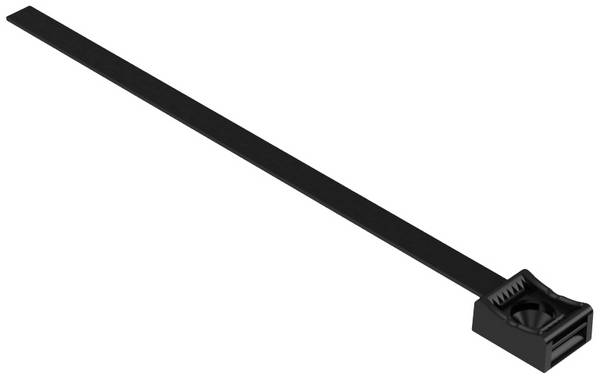 Hebotec  Klettbandsockel zum Bündeln, mit Sockel, zum Anschrauben Haft- und Flauschteil (B x H) 7.5 mm x 150 mm Schwarz 1 St.