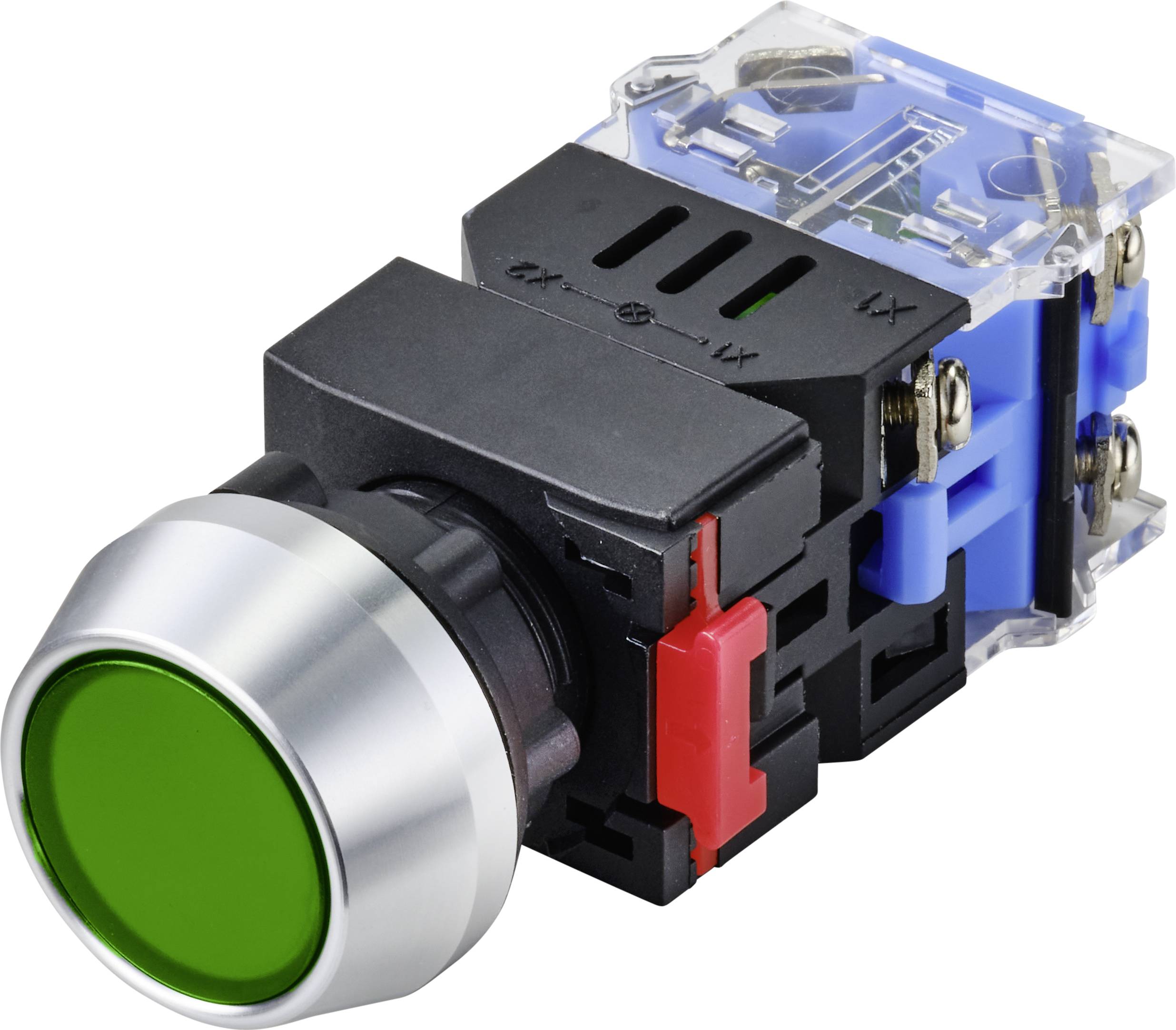 TRU COMPONENTS TC-9428124 LAS0-L-11Z/G/12V Druckschalter 250 V 5 A 1 x Aus/Ein rastend Grün IP40 1 St.