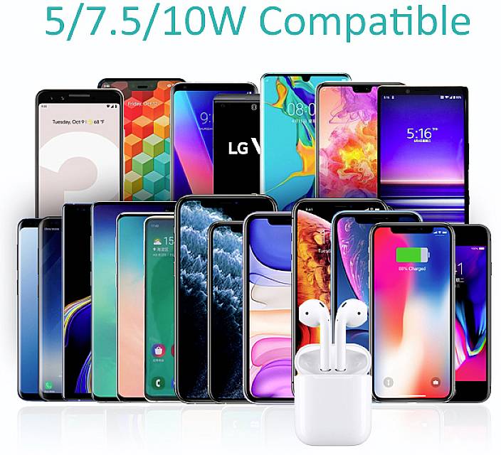Choetech Qi Wireless Charger 10W Ladegerät für Kopfhörer Telefon schwarz-17