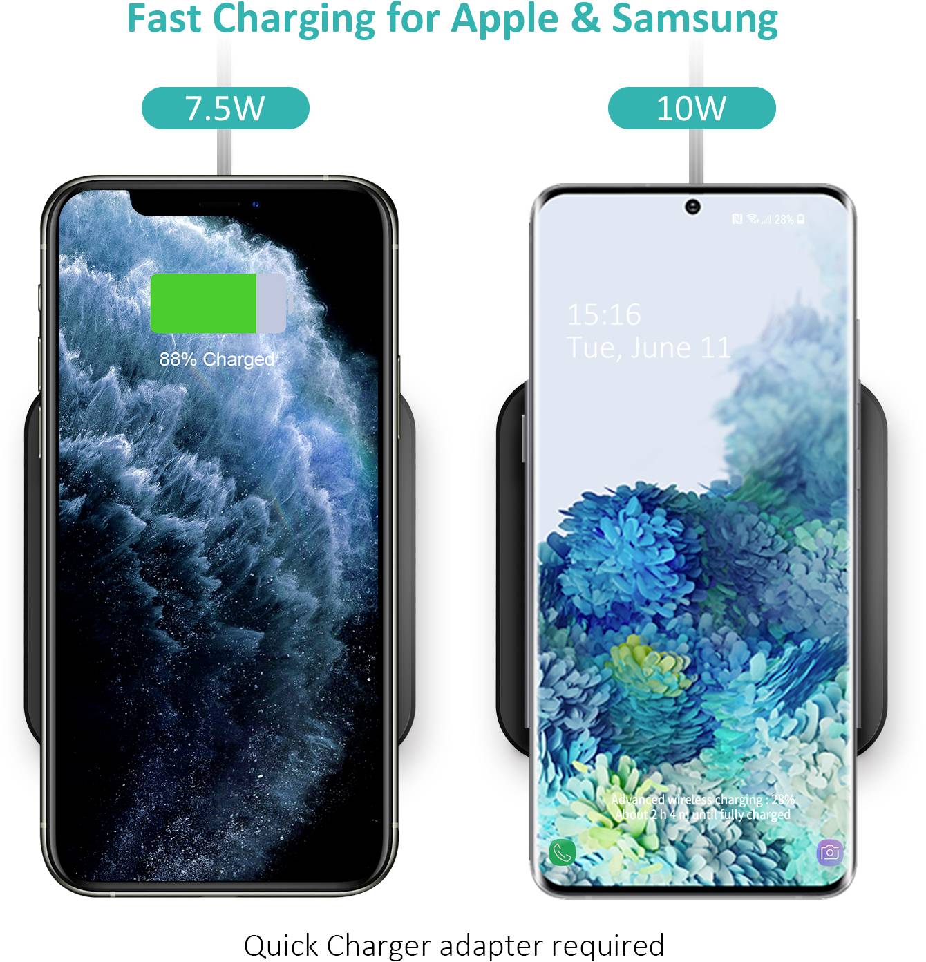 Choetech Qi Wireless Charger 10W Ladegerät für Kopfhörer Telefon schwarz-22