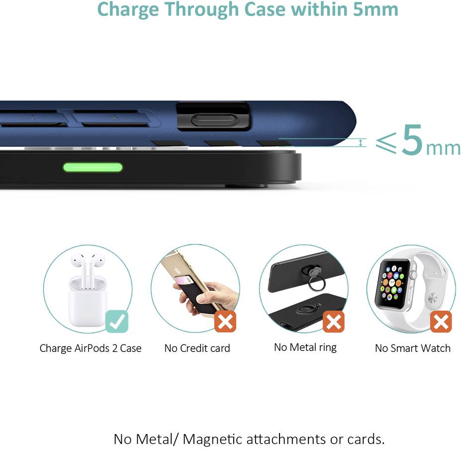 Choetech Qi Wireless Charger 10W Ladegerät für Kopfhörer Telefon schwarz-23
