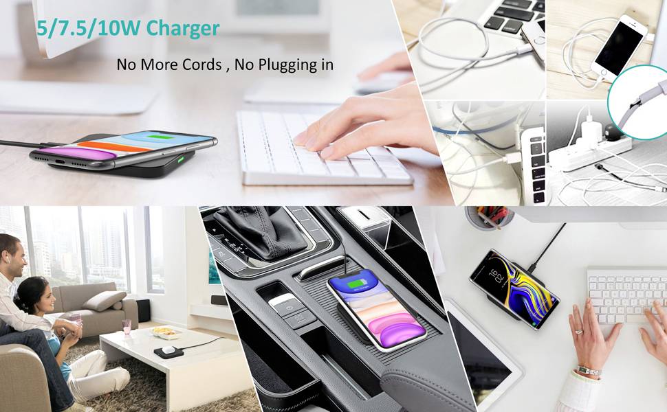 Choetech Qi Wireless Charger 10W Ladegerät für Kopfhörer Telefon schwarz-27