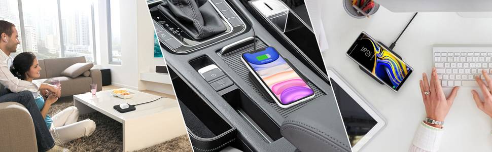 Choetech Qi Wireless Charger 10W Ladegerät für Kopfhörer Telefon schwarz-1