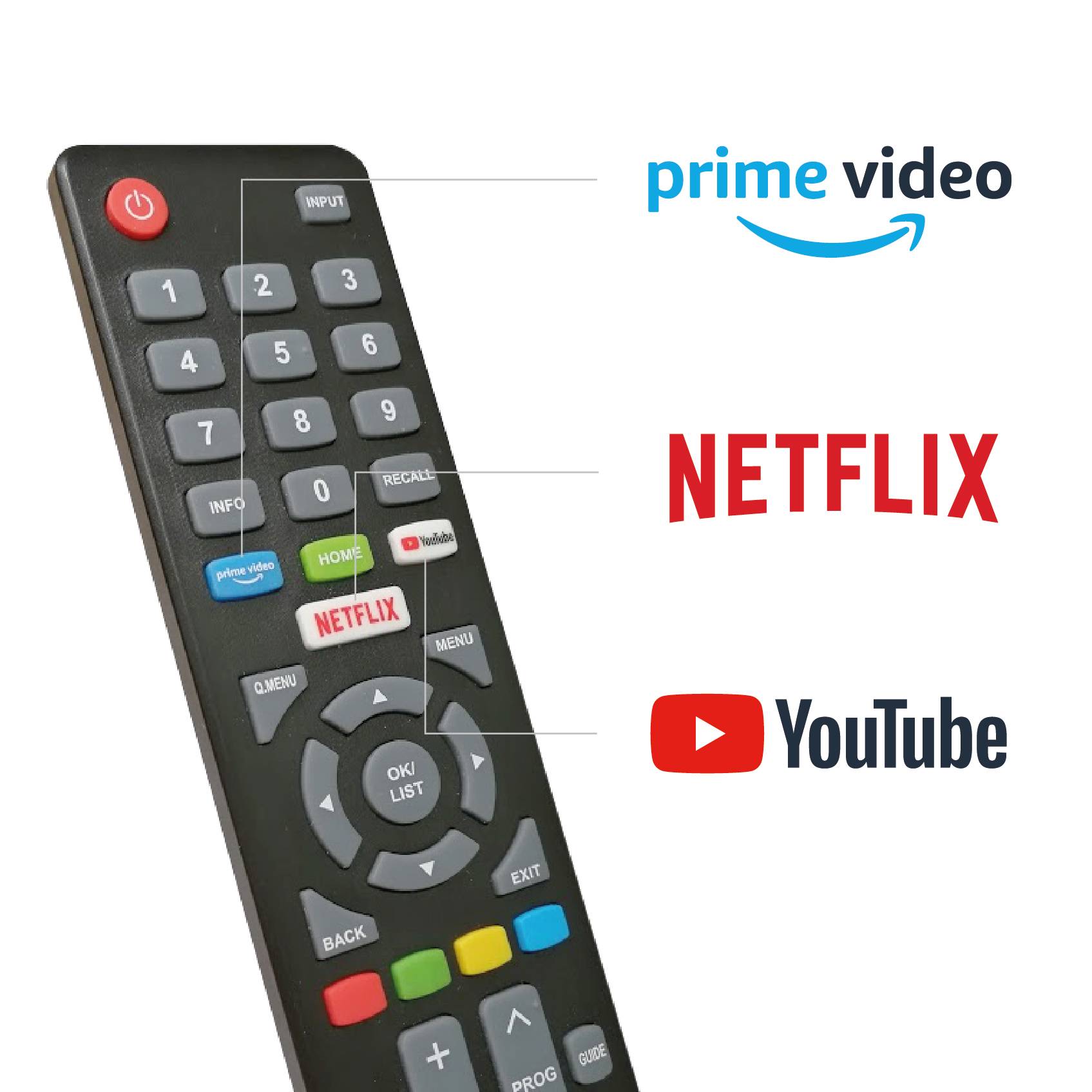 Dyon Smart 43 XT LED-TV 109.2 cm 43 Zoll EEK G (A - G) DVB-T2, DVB-C, DVB-S, Full HD, Smart TV, WLAN, CI+ Schwarz-3