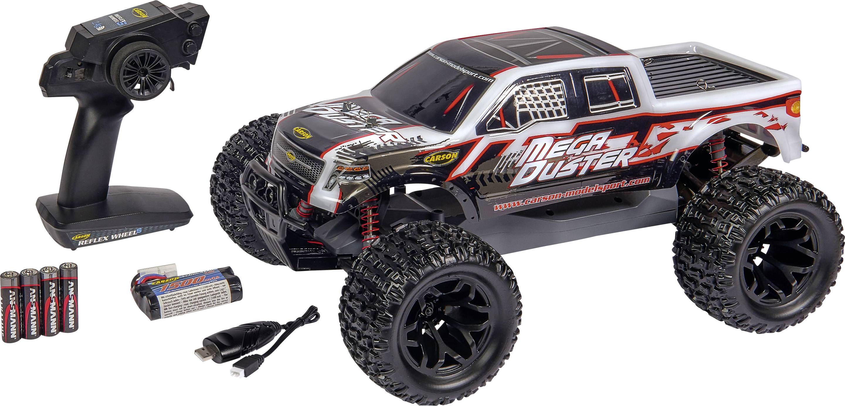 Carson Modellsport Mega Duster FE 1:10 RC Modellauto Elektro Monstertruck 100% RtR 2,4 GHz inkl. Akku, Ladegerät und Sen-10