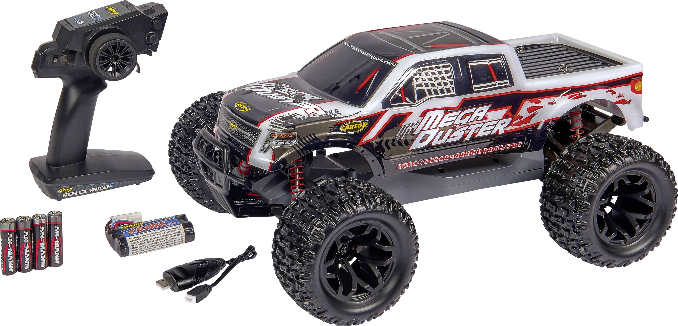 Carson Modellsport Mega Duster FE 1:10 RC Modellauto Elektro Monstertruck 100% RtR 2,4 GHz inkl. Akku, Ladegerät und Sen-11
