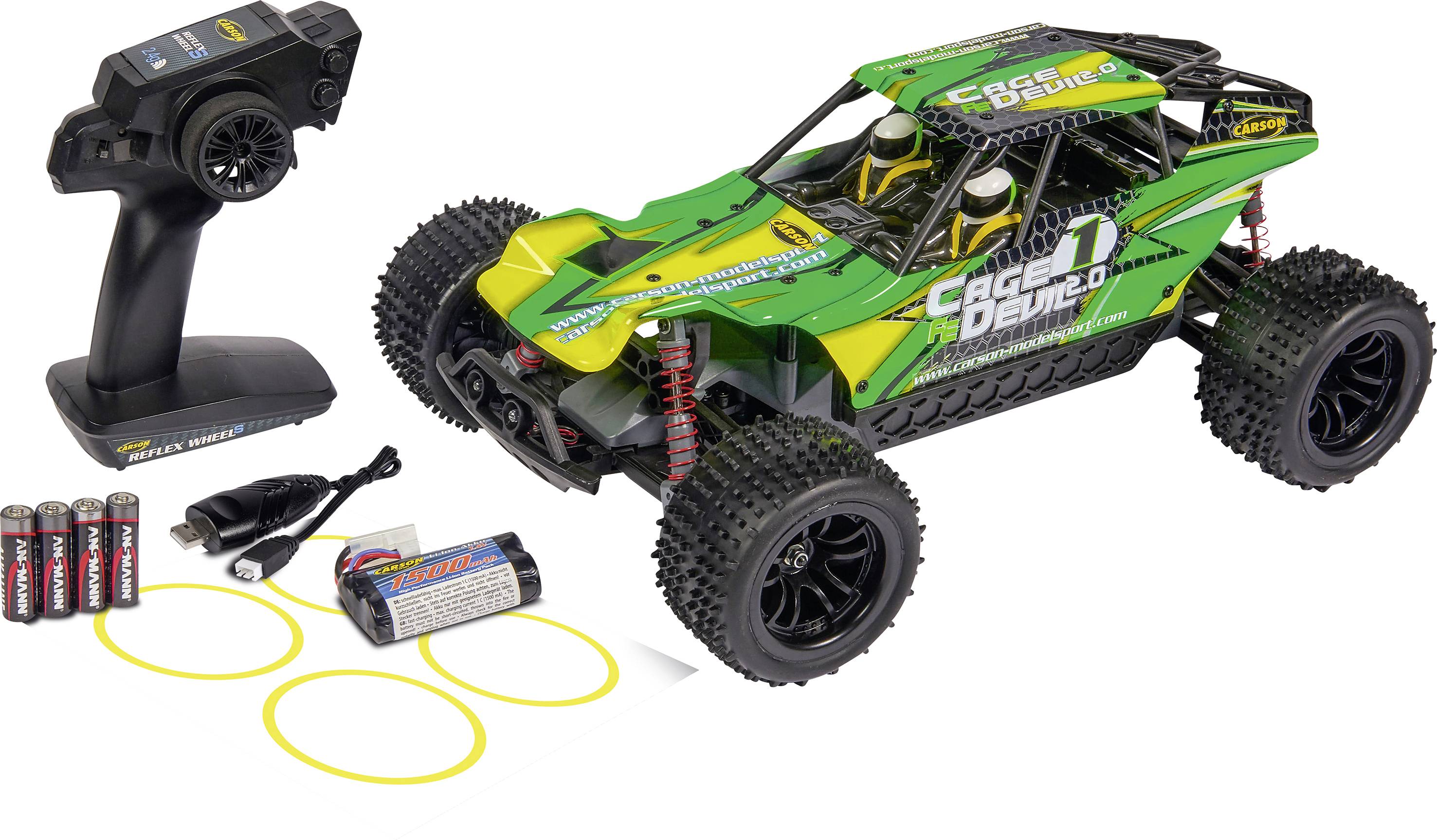 Carson Modellsport Cage Devil FE 2.0 1:10 RC Modellauto Elektro Monstertruck 100% RtR 2,4 GHz inkl. Akku, Ladegerät und -9