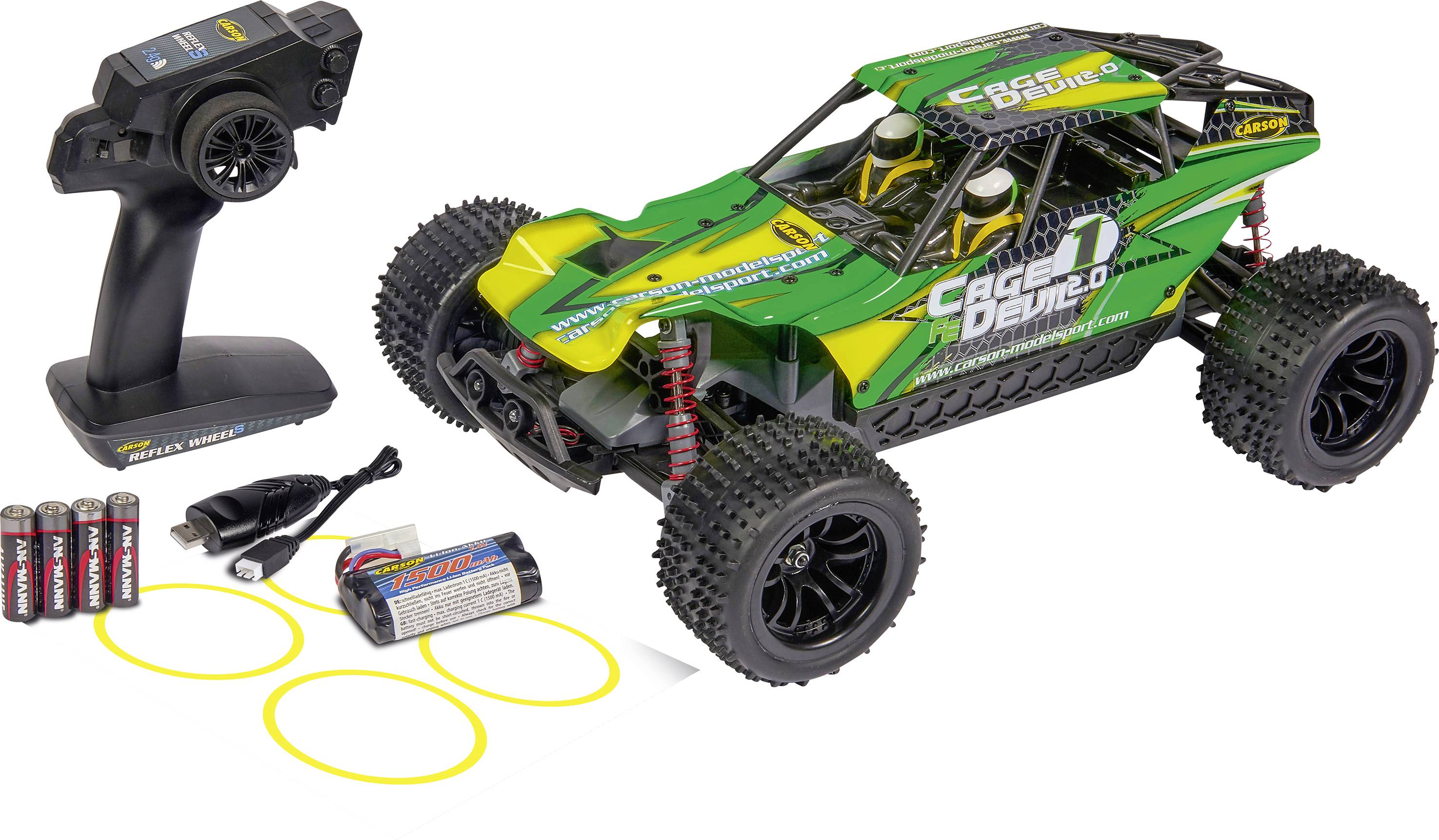 Carson Modellsport Cage Devil FE 2.0 1:10 RC Modellauto Elektro Monstertruck 100% RtR 2,4 GHz inkl. Akku, Ladegerät und -11