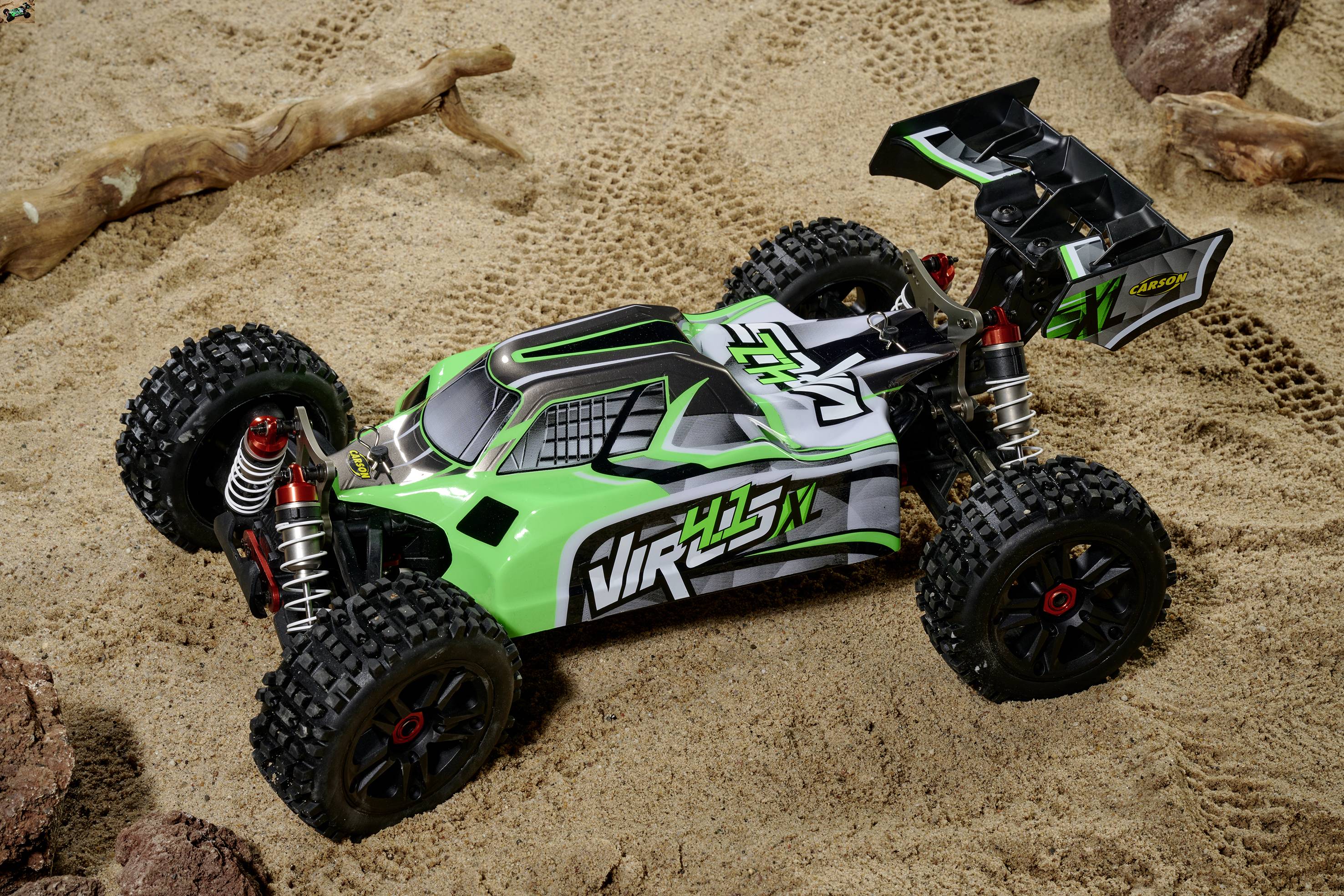Carson Modellsport Virus 4.1 XL 4S Grün Brushless 1:8 RC Modellauto Elektro Buggy Allradantrieb (4WD) RtR 2,4 GHz-4