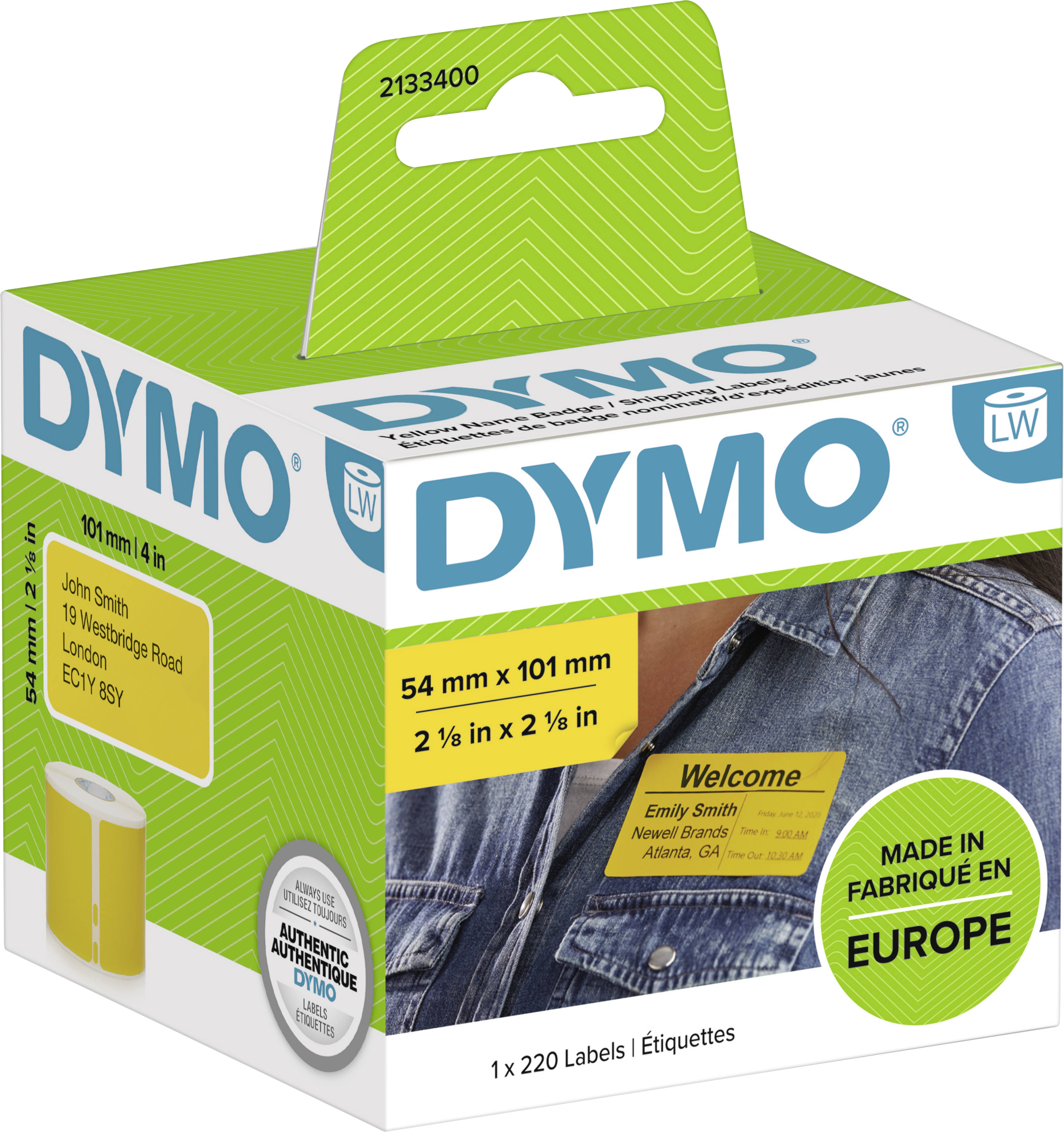DYMO Versand-Etiketten 54 x 101 mm 220 St. schwarz-gelb