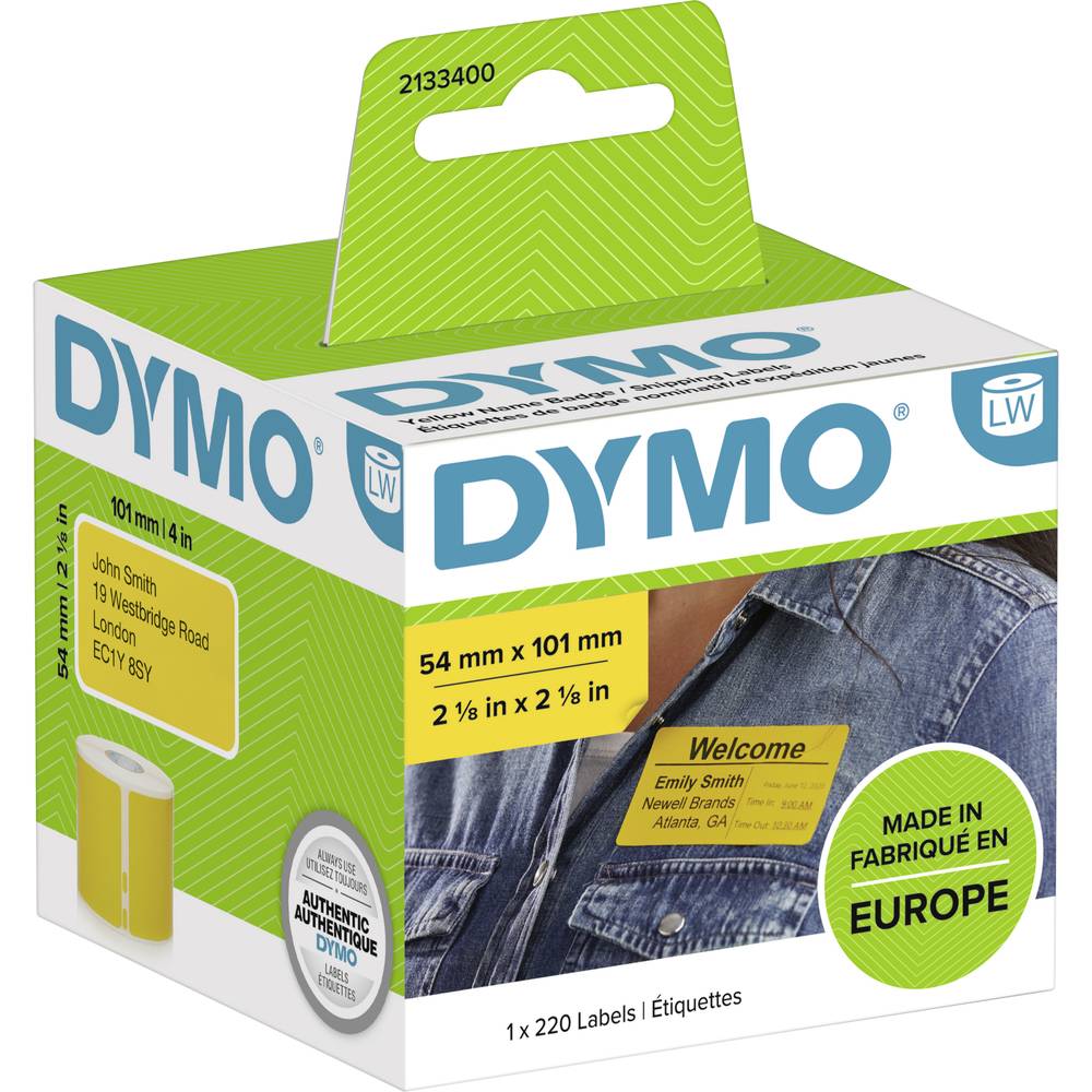 Dymo verzend-etiketten 54 x 101 mm 220 st. zwart-geel
