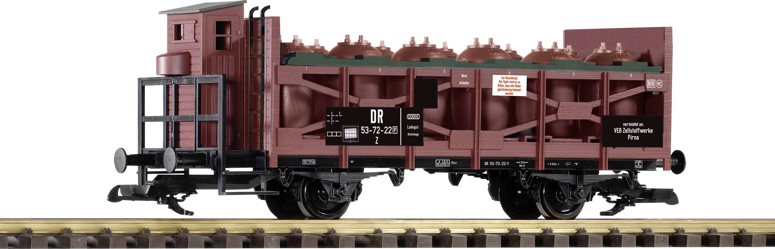 PIKO 37962 G Wagon met zuurcontainers van de DR