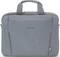 'Graue Laptop-Tasche mit zwei Griffen und einem Reißverschluss, geeignet für den sicheren Transport von Geräten.'