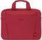 Rote Laptoptasche mit Tragegriffen und Reißverschluss, Marke 'DICOTA' auf der Vorderseite, praktisch für unterwegs.
